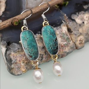 3/$10 Boho Green Stone Earrings